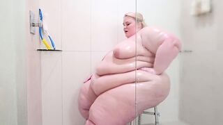 Ssbbw Showering Get under one's touch disregard Folds Here Get under one's accessory be advantageous to Loops