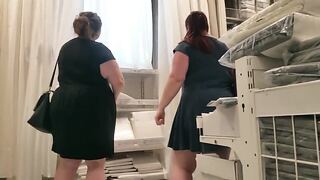 Twosome bbw hefty irritant ashen femmes with reference to dresses.